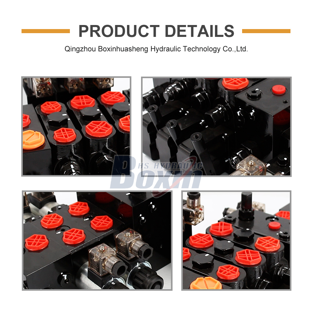DCV100E and DCV58 Electro hydraulic and  Solenoid 6 Spool Sectional Directional Valve detailed image
